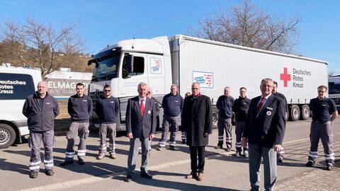 Hessischer Hilfskonvoi zur Flüchtlingsversorgung nach Polen aufgebrochen Hessischer Hilfskonvoi zur Flüchtlingsversorgung nach Polen aufgebrochen
