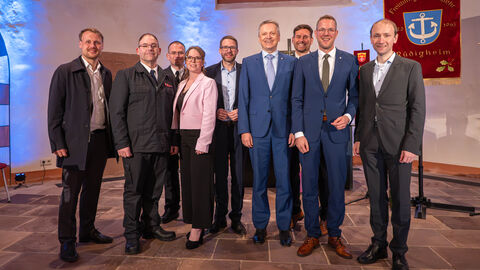 v.l.n.r: Lennard Oehl, Michael Heck, Daniel Alt, Julia Schneider, Thorsten Stolz, Martin Rößler, Jörn Schachtner, Christoph Degen, Max Schad